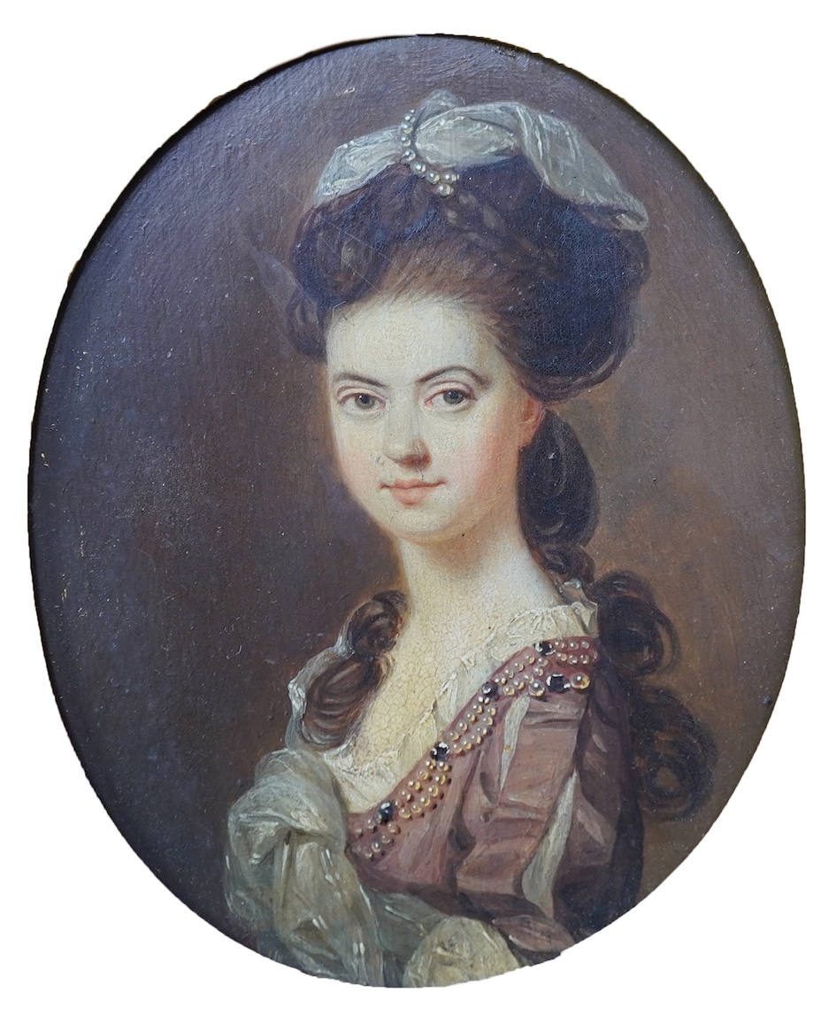English School, 18th century, A portrait miniature of Agnes Pares, neé Lightbody (1759-1812)